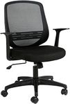 Hbada Ergonomic Mid Back Desk Chair, Office Chair with Armrest, Computer Task Chair with Lumbar Support, Black