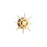 Gold Plating Sunshine Sun Stainless Steel Brooch for Men Shirt Badge Lapel Pins Clips, enamel, gem na