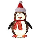 Twinkle Star 2FT Lighted Pop Up Christmas Penguin Decorations, Pre-Lit Light Up 48 LED Warm White Lights, Collapsible Easily Metal Stand Easy-Assembly Reusable for Holiday Xmas Indoor Outdoor Decor