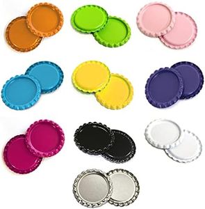 Crafts Bottle Caps, Q-YO Brand 1" Flat Crown Bottle Caps, for Hair Bows, Crafts, Pendants or Scrapbooks (50pc (10x5pc) 1" Flat Crown Bottle Caps-Combo)