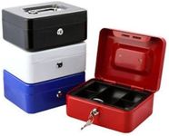 1x Lockable Cash Box Deposit Slot Petty Cash Money Box Safe with 2 Keys Portable Random Color (Large Size: 200x 160x90mm)