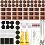 Nadinsta 85pcs Puncture Repair Kit, Puncture Repair Kit Bike Tyre, Bike Puncture Repair Kit, Bike Repair kit Self-adhesive Portable Strorage Box for Mountain, Commuter, Bikes, Motorcycle