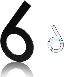 3 Inch Metal Black Modern House Numbers, Luiety's Adhesive Mailbox Number,House Numbers for Apartments Office (6)