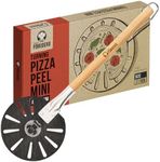 Chef Pomodoro Pizza Turning Peel Aluminium with Wood Handle for Easy Storage, Pizza Peel, Gourmet Luxury Pizza Paddle for Baking Homemade Pizza Bread, Pizza Turner (7-Inch)