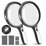 2 Pack Magnifying Glass with Light 