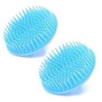 2 Pack Hair Scalp Massager Shampoo Brush Shower Head Scrubber Cleanser Massage Comb for Hair Growth Ease Dandruff Removal and Head Relaxation for Women and Men or Pets (Blue)