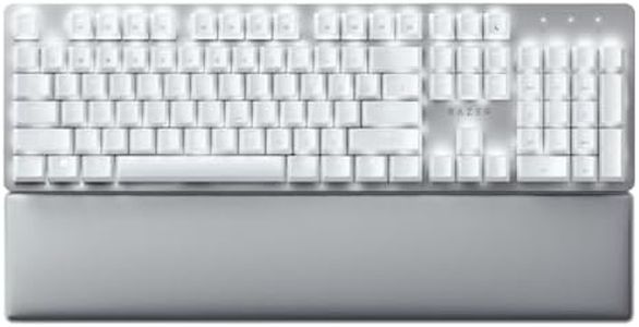 Razer Pro Type Ultra Wireless Mechanical Keyboard - Silent, Linear Switches, Ergonomic Design, Hyperspeed Technology, Fully ProgRAMmable Keys & Smart Controls - White, Rz03-04110100-R3M1
