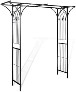 'vidaXL Durable Iron Garden Arch, Perfect for Roses and Climbing Plants, Weather Resistant, Easy Installation, Black
