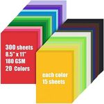 Colored Cardstock Bulk 300 sheets, 