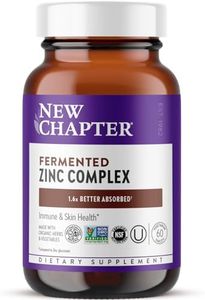 New Chapter Zinc Supplement, Fermented Zinc Complex, ONE Daily for Immune Support + Skin Health, Mineral-Balancing Formula Rich in Copper, Easy to Swallow & Digest, 60 Count (2 Month Supply)