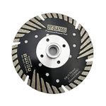 DT-DIATOOL 5 Inch Diamond Turbo Blade Cutting Granite Marble Concrete Brick with Slant Protection Teeth for Angle Grinder