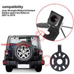 HDMEU HD Color CCD Waterproof Vehicle Car Rear View Backup Camera, 170° Viewing Angle Reversing Camera for Jeep Wrangler Willys Unlimited Sahara Spare tire Rubicon 2007-2015