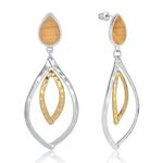 INNERDIVA Antique Two-Tone Disc Drop Earrings Geometric Hammered Dangle Drop Earrings Boho Dangle Earrings for Women