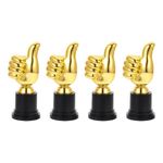 jojofuny 4pcs Gold Trophy, Trophy Plus Thumbs UP, Trophies for Reward, Gold Trophy Cup Trophy Toy for Kids Party, Classoom Rewards and Staff Appreciation Awards