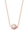 Kendra Scott Tess Pendant Necklace for Women, Fashion Jewelry, Rose Gold-Plated, Iridescent Dichroic Glass