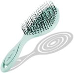 CHIARA AMBRA Bio Friendly Detangling Brush - No Tugging Detangler for Thick & Curly Hair or Extensions - Vegan Vent Hairbrush - Turquoise