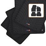 TRAVALL Rubber Car Mats for VW Tiguan (2016-) Car Floor Mats Hard-Wearing Heavy Duty Moulded Premium Mats Easy Clean Black with Clips - Anti Slip All-Weather Mud Sand Water Protection