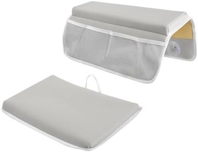 Licornism Bath Kneeler and Elbow Rest Pad Set Non-Slip Kneeling Pad, 1.18 Inch Thick Non-Slip Kneeling Pad with Storage Pockets,Bath Kneeling Pad for Bathing Baby