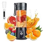 Portable Blender Cup,Electric USB Mini Juicer Blender For Shakes and Smoothies, Juice,380ml, Six Blades Great for Mixing,Black