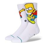 Stance Crew Bart Simpson Socks, White, Large