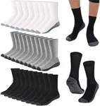 20 Pairs Crew Athletic Socks for Men Moisture Wicking Cushion Crew Socks for Sport Running Traveling (US, Alpha, One Size, Regular, Regular, Mixed Colors)