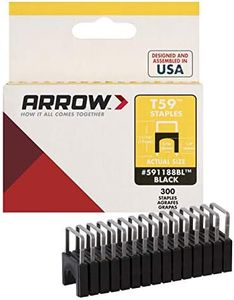 Arrow 591188BLSS Genuine T59 Stainless Steel 1/4-Inch Leg Length by 5/16-Inch Crown Width Insulated Staples for Cable and Wiring, Black, 300 Count