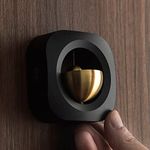 Dopamine Arts Magnetically-Attached Non-Electric Doorbell Chime, Metal Bell for Door Opening/Closing, Unique Decoration for Entrance and Refrigerator Door, Creative Gift for Housewarming (Black)
