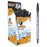 BIC 921263 Cristal Soft Ballpoint Pens Non-Retractable Black Box of 50