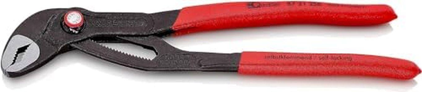 Knipex Cobra Quickset Pinza Regolabile di Nuova Generazione per Tubi e Dadi Bonderizzata Grigia, Rivestiti in Resina Sintetica Antiscivolo 250 Mm 87 21 250