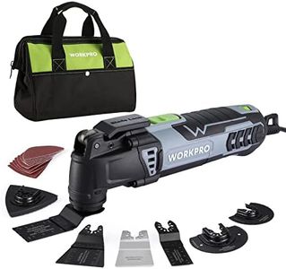 WORKPRO Oscillating Multi-Tool Kit, 3.0 Amp Corded Quick-Lock Replaceable Oscillating Saw with 7 Variable Speed, 3° Oscillation Angle, 17pcs Saw Accessories, and Carrying Bag