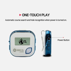 EPHIIONIY GolfBuddy Voice 2 Golf GPS Clip – 14hr Battery, Water Resistant, White/Navy
