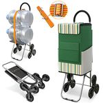 Stair Climbing Cart, Folding Shopping Carts for Groceries, Grocery Cart for Stairs Comes with Adjustable Bungee Cord.