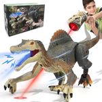 Gift for Kids,Upgraded Remote Control Dinosaur Toys for Boys 3-5-8-10 Years Old with Indicator Light Chasing & Spray & Roar, Realistic RC Walking Dinosaur Toys,Spinosaurus Toys