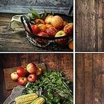 Selens 56x89cm 2 in 1 Food Photography Backdrop Background Rustic Wood Texture Paper Photo Studio for Flat Lay Product Props Jewelry Cosmetics YouTube Video Shooting Vlog, Double Sided Pattern