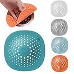 MIBICIRI Shower Drain Hair Catcher, 5 Pack Drain Covers with 4 Suction Cup Hair Catcher Shower Drain Easy to Install Bath Tub Hair Catcher Drain Suit for Bathroom, Bathtub, Kitchen