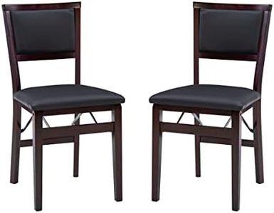 Linon Pad Back Folding Chair in a Set of Two, Solid Plywood Rubberwood, Espresso
