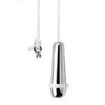 NewZC Pull Chain Big heavy Teardrop with Rubber Ring - Cord Connector 150cm Long Shower/Bathroom/Toilet Classic Light Pull Hanging Light/Fan Switch Pull Cord – Chrome