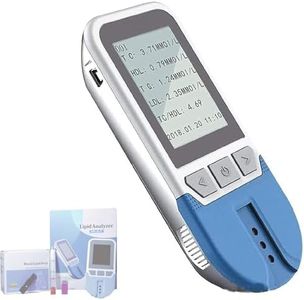 Cholesterol Test Meter Kit, 5-in-1 Lipid Analyzer with 25 Test Strips, 500 Memory Values for Home Use