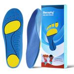 Bacophy Kids Orthotic Arch Support Insoles, Children Pu Cushioning Inserts, Shock Absorption Velvet Surfaces Deep Heel Cup Inner Sole for Flat Feet, Plantar Fasciitis, Feet Heel Pain Relief (XS)