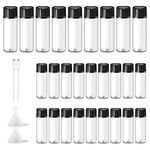 24PCS 5ml Small Sample Glass Vials Transparent Glass Essential Oil Bottle Small Transparent Cute Mini Glass Bottle Empty Sample Containers with Screw Cap