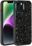 Molzar Grip Series iPhone 14 Case with Real Forged Carbon Fiber, Built-in Metal Plate for Magnetic Mount, Support Wireless Charging, Compatible with iPhone 14, Black/Forged
