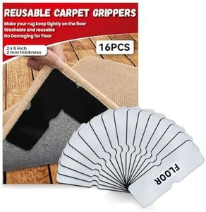 Reusable Carpet Grippers,Non Slip Rug Pads Grippers for Hardwood Floors and Tiles, Washable,Strong Adhesive Grippers for Area Rugs, Keep Corners Flat, Non-Damaging for Floor mysterious black(16)
