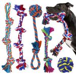 XL Dog Rope Toys (Extremely Durable and Strong) For Large And Medium Dog - EXTRA LARGE DOG TOYS For Aggressive CHEWERS - NEARLY INDESTRUCTIBLE -Strong,Sturdy Rope - Tug Of War Rope for Teething (5PCS)