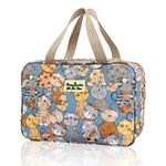 Toiletry Bag, Large Travel Hanging Make up Wash Bags, Portable Waterproof Cosmetic Bag, Light Blue White Bear Toiletry Kit, Bathroom Storage Case for Women Girls Ladies (Cat Head)