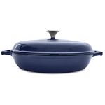 T-fal Enameled Cast Iron Casserole with Lid, stewpot, cocotte 3.5qt, Blue