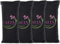 Bamboo Charcoal Air Purifier Bags - Odor Absorber & Eliminator for Home, Car, Pets, Activated Charcoal Natural Freshener, Eco-Friendly & Reusable (4 Pack - 75 Gram, Black)