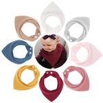 DRESHOW Baby Bibs 8 Pack Baby Bandana Super Absorbent Drool Bibs for Unisex Boys Girls 100% Cotton for Teething and Drooling