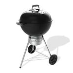 Weber Original Kettle Premium Charcoal Barbecue 57 cm with Stand & Wheels/Classic BBQ, Rust-Resistant Porcelain-Enamelled Finish, Lid Thermometer, One-Touch Cleaning, 2342 cm² Cooking Surface, Black