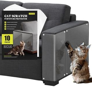 Anti Cat Scratch Furniture Protector, 10-Pack Couch Protector from Cat Claws for Sofa Corners, Walls & Doors – Heavy-Duty, Easy-to-Apply Shields with 50 Twist Pins