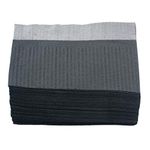 AebDerp 125Pcs Disposable Nail Art Tattoo Paper Towels Table Mat, 3-Ply Waterproof Tattoo Bibs Sheets Nail Desk Mat, Tattooing Tablecloth Pads Tray Covers, Nail Napkins for Nail Salon Supplies (Black)